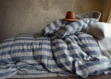 Country Cottage, Striped linen duvet/quilt cover