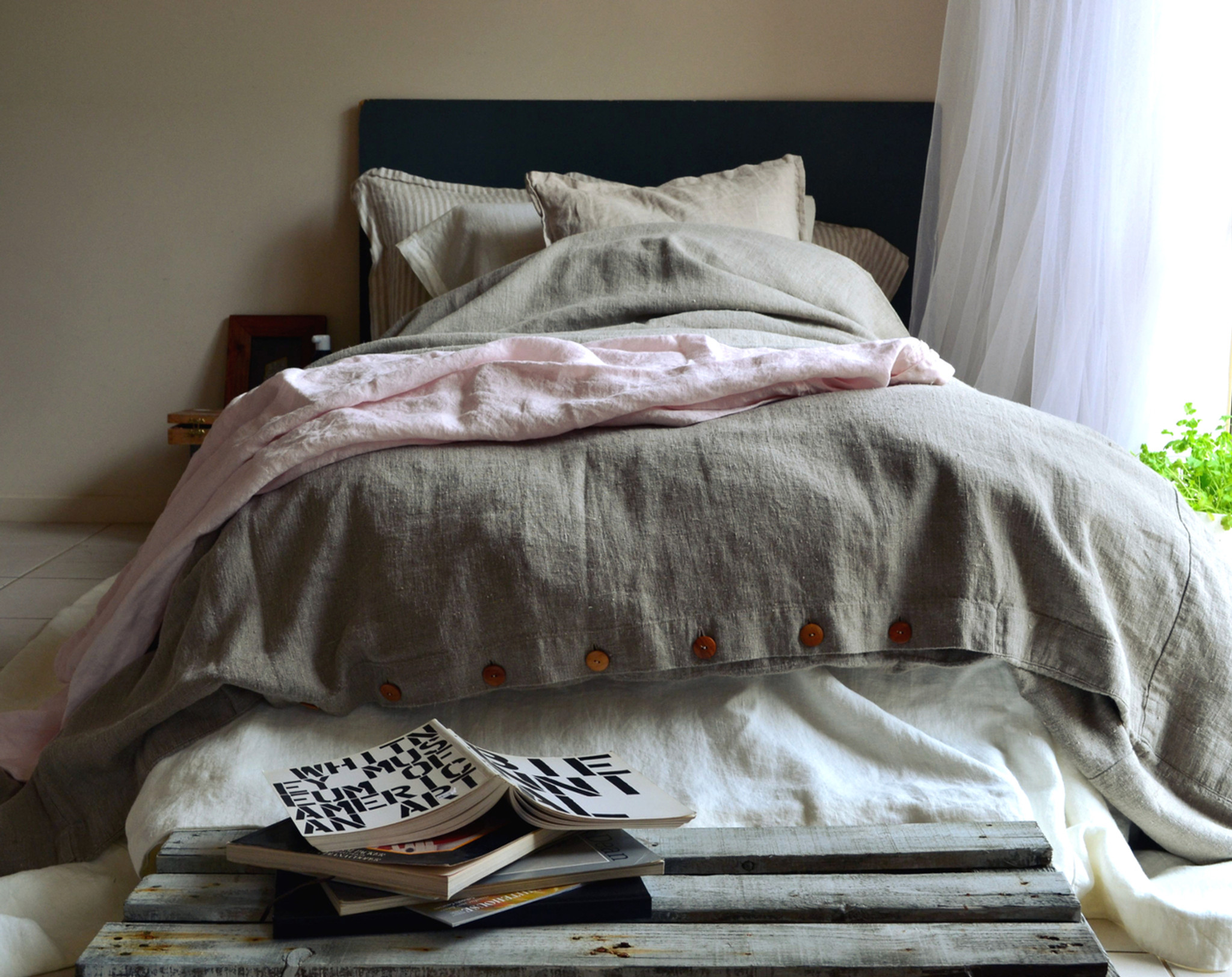 Rustic Rough Natural Stonewashed Linen Quilt Cover