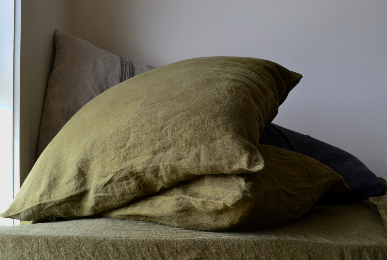 olive green pillows