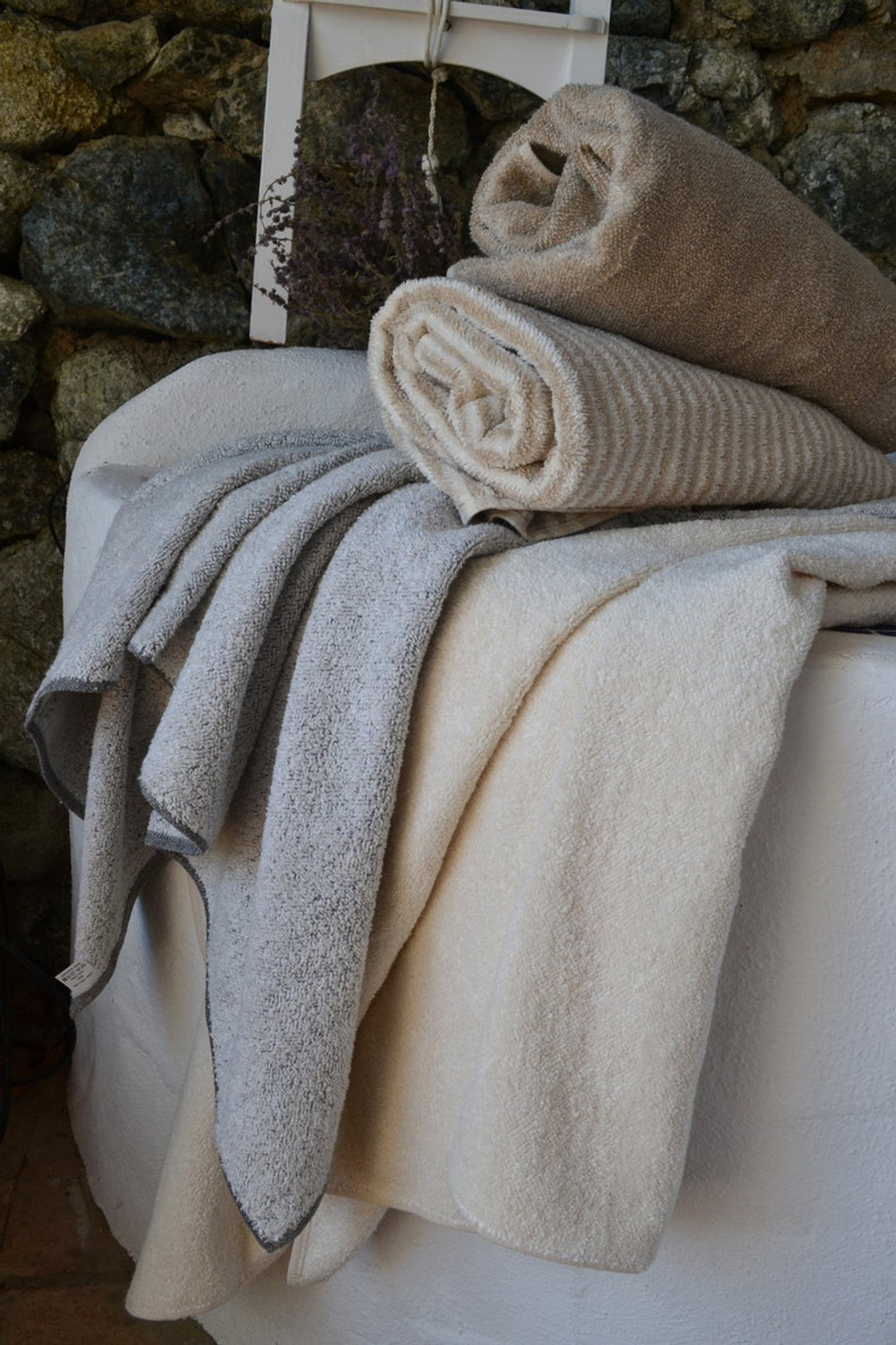 Voluminous linen bath towel, natural bath towel - Linenbee