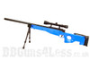 Well MB01 Warrior Mk3 L96 replica Sniper rifle in blue with bipod and scope