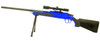 Cyma ZM51 bolt action sniper rifle with scope and bipod in blue
