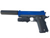 Galaxy G25A K Warrior Full Metal Pistol with Silencer & laser in Blue