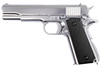 1911 Matte Chrome full metal-checker Black grip-1911(sv) - Gen 2