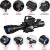 Skirmish Tactical 4-12X50 Rifle Scope + Red Dot + Red Laser Combo Holographic Sight