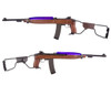 King Arms M2 Paratrooper Carbine Gas Blowback Rifle with Wood Stock in Blue