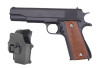 Galaxy G13H M1911 Metal Spring Pistol with Holster in Black