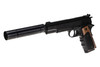 Vorsk VX-9 Agency Gas Blowback Airsoft Pistol in Black with Silencer