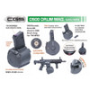 Cyma MWS Drum Magazine for M4 MWS System Rifles D500 Gas/HPA 500 Rds