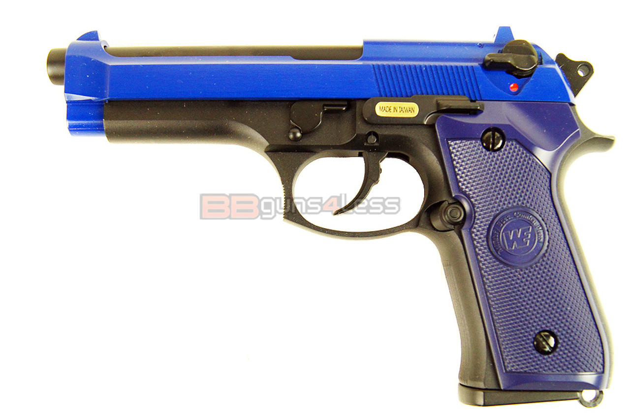 WE M92 GEN 3 GBB Airsoft Pistol in blue bbgunsuk.co.uk