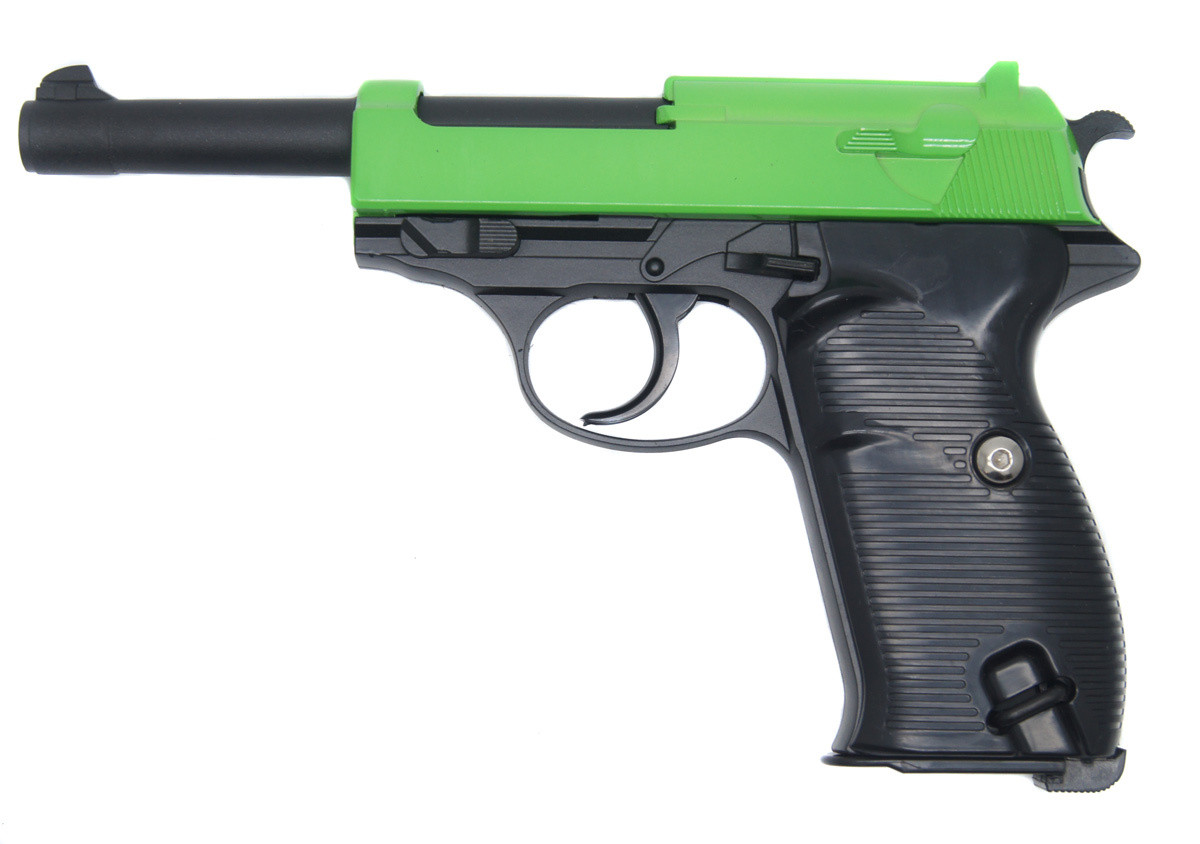 Galaxy G21 Full Metal Walther P38 Pistol in Radioactive Green