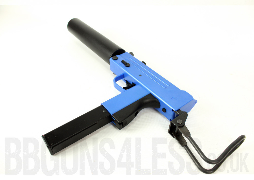 HFC HGA203 UZI Gas Powered Airsoft UZI in blue bbgunsuk.co.uk