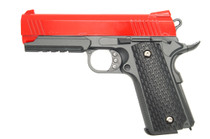 Galaxy G25 K Warrior Full Scale Metal Airsoft Pistol with Rail in Red Galaxy G25 K Warrior Full Scale Metal Airsoft Pistol with Rail in Red
