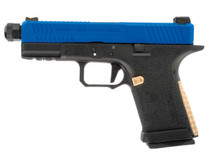 EMG / Salient Arms BLU Compact Gas Blowback Airsoft Pistol with Gold Trim in Blue