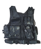 Kombat UK Cross Draw Airsoft Tactical Vest in Black Camo Kombat UK Cross Draw Airsoft Tactical Vest in Black Camo
