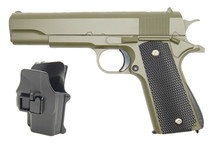 Galaxy G13H Full Metal pistol in Army Green with Holster