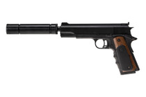 Vorsk VX-9 Agency Gas Blowback Airsoft Pistol in Black with Silencer