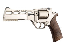 Chiappa 6" Charging Rhino 60DS Co2 Airsoft Revolver with Wood Grip in Silver