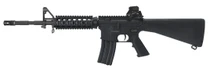 LCT Airsoft LR16 M4 RIS AEG Rifle with Fixed Stock in Black