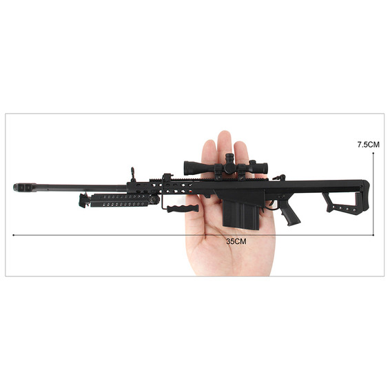 Mini Barrett M82A1 Metal Die Cast Replica 3:1 scale in Black 