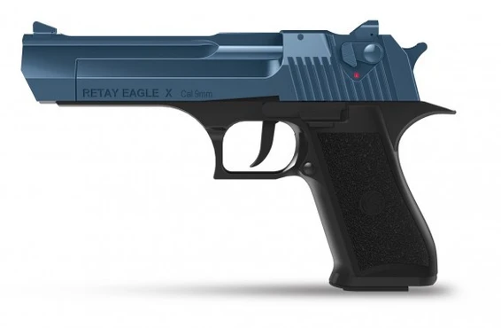 Retay Eagle X - Blank Starting Pistol Nickel & Blue(9mm)