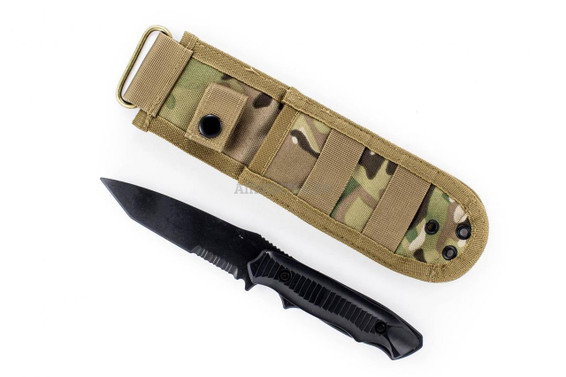 CYMA Plastic Tanto Knife Multi with Camo Sheath in Black