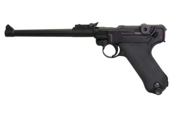 WE-P003 P08 Luger Gas Blow Back Pistol 8" Black 