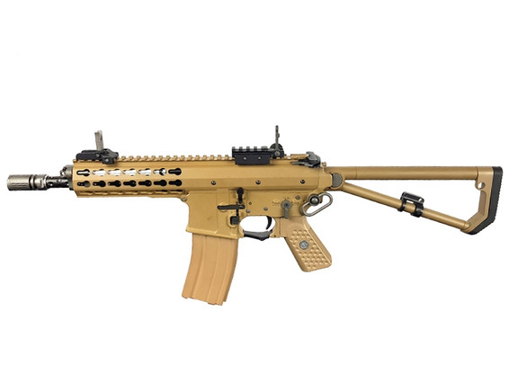 EMG / Knights Armament Airsoft PDW M2 Compact Gas Blowback Rifle in Desert Tan