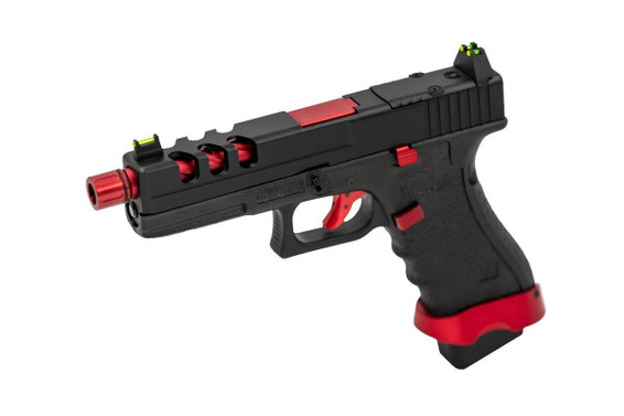 
VORSK EU18 VENTED GAS BLOWBACK PISTOL WITH RED & BLACK TOP SLIDE
