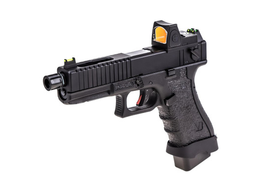 VORSK EU18 TACTICAL GAS BLOWBACK PISTOL IN TACTICAL BLACK WITH BDS SIGHT
