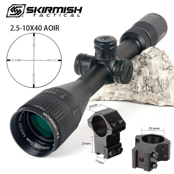 Skirmish Tactical Mil-dot LR 2.5-12.5X40 IR rifle scope