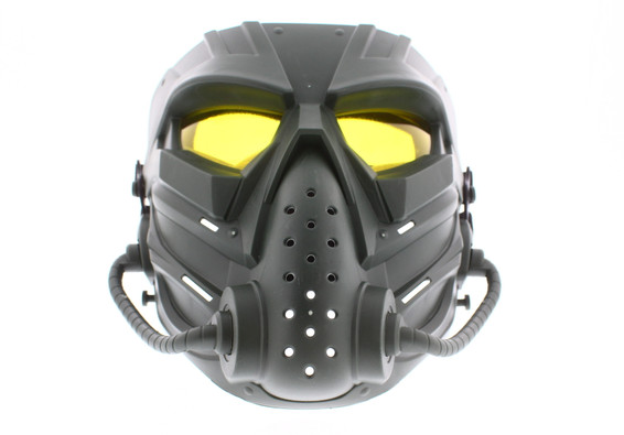 Airsoft Full Face Mask ZL3 in Green with Yellow Lens