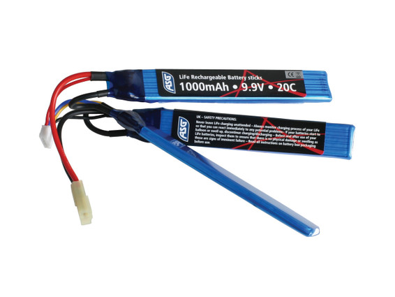 ASG Battery 9,9V Battery, 1000 mAh, LI-FE sticks with Tamiya connector (17457) ASG Battery 9,9V Battery, 1000 mAh, LI-FE sticks with Tamiya connector (17457)