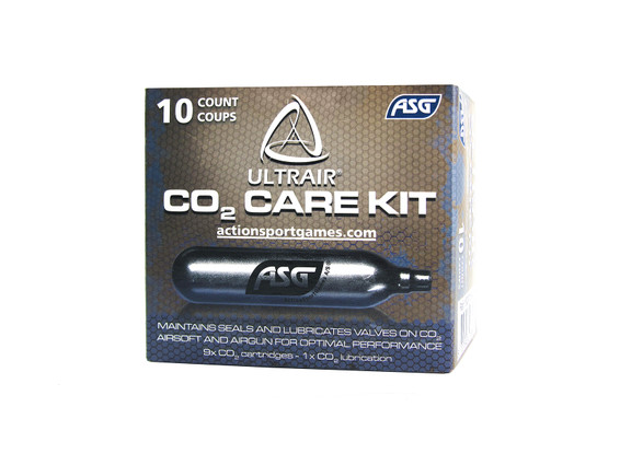 ASG ULTRAIR 12g CO2 Care Kit 9 regular + 1 lubrication cartridges
 ASG ULTRAIR 12g CO2 Care Kit 9 regular + 1 lubrication cartridges