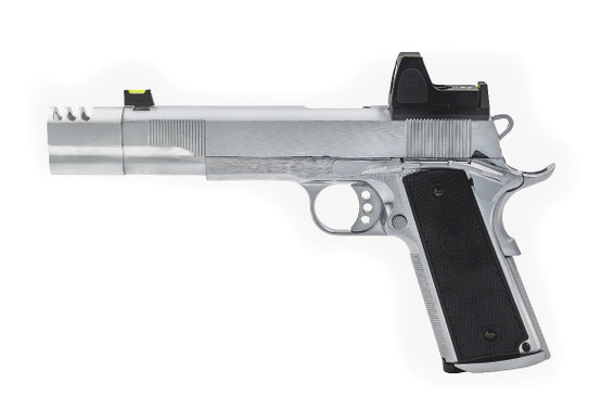 Vorsk VP-X Custom 1911 MEU GBB Airsoft Pistol in Full Silver with BDS Sight