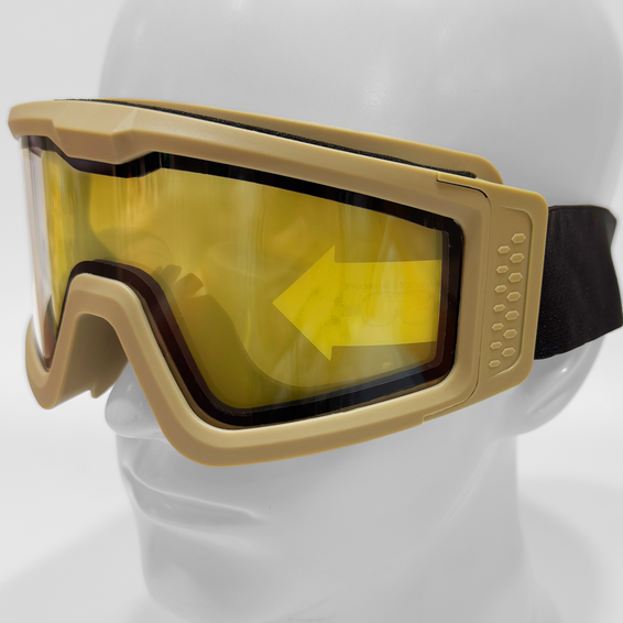 Nuprol Battle Visor Dual Lens Protective Airsoft Eyewear (Clear) - Tan