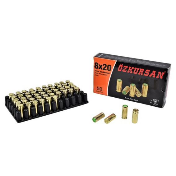 Ozkursan Double Charge 8mm Caliber Blank Cartridges for Starting Pistol