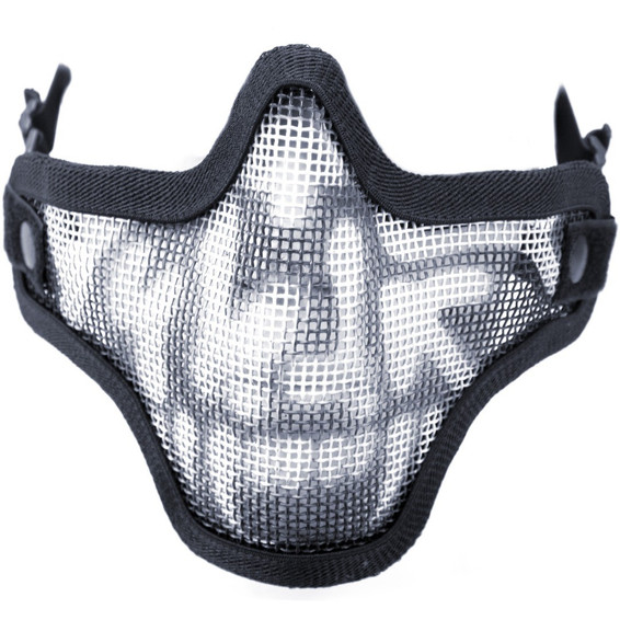 Nuprol Airsoft Mesh Lower Face Shield Skull in Tactical Black