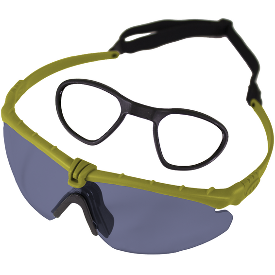 Nuprol Battle Pro’s Airsoft Protective Eyewear with Insert– Green Frame / Smoked Lens