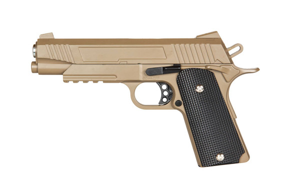 Galaxy G38 Metal 1911 Replica Pistol in Desert Tan