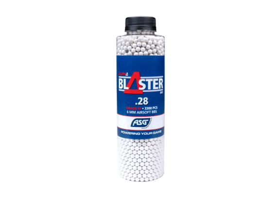 ASG Alpha Blaster BB Airsoft White Pellets 3300 x 0.28g in Bottle