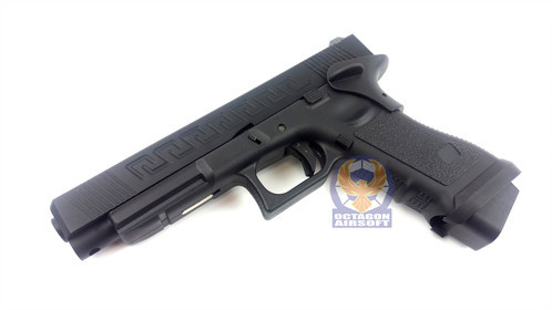 Army Armament R34-J Custom EU34 CNC Aluminum Slide Gas Blowback Airsoft Pistol in Black