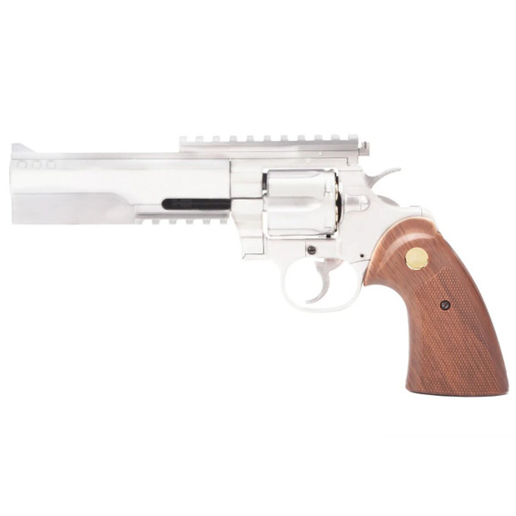 King Arms - 357 Evil Full Metal Green Gas Powered Airsoft Revolver in Silver