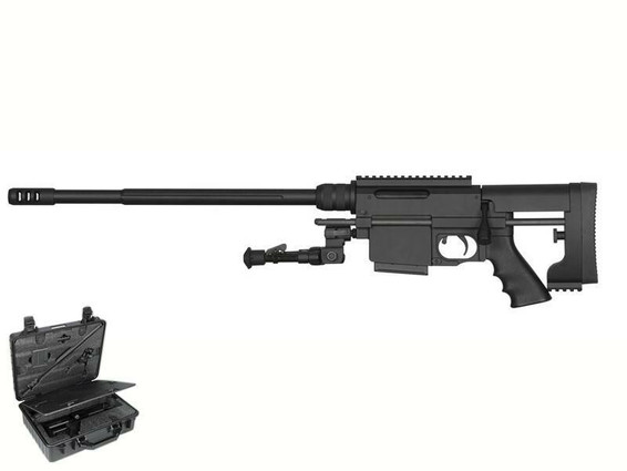 Ares MSR-WR Spring-Powered Bolt Action Airsoft Sniper Rifle Kit with Case in Black