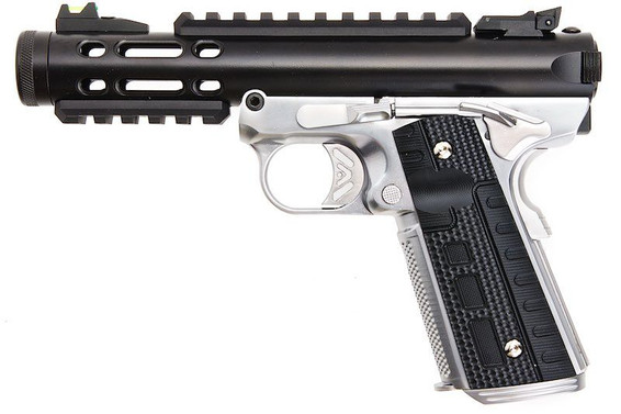 WE Tech GALAXY 1911 Series Gas Blowback Airsoft Pistol in Silver & Black