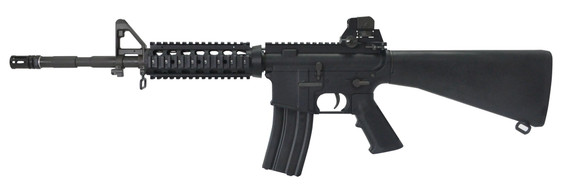 LCT Airsoft LR16 M4 RIS AEG Rifle with Fixed Stock in Black