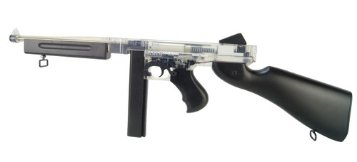 WELL M1A1 WWII Submachine Gun AEG Replica – Electric Airsoft Rifle With 2 Mags, Black, 1:1 Scale
