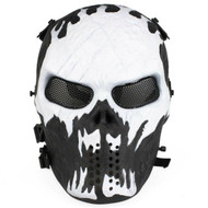 Ghost Skull Full Face Airsoft Mask in White (MA-99-WH)