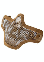 Wo Sport Metal Mesh Lower Half Face Mask in Tan with Skull Teeth (MA-20-T)