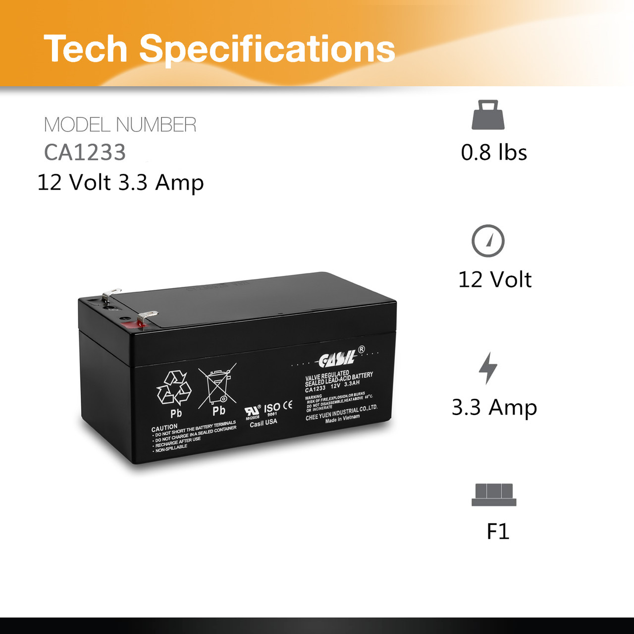 Casil 12v 3ah 3.3ah 3.4ah UPS - APC Battery Back Up